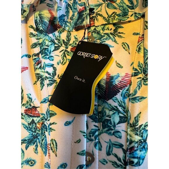 Corset story size 4 US Birds of paradise cold shoulder corset top - NWT - Picture 14 of 16